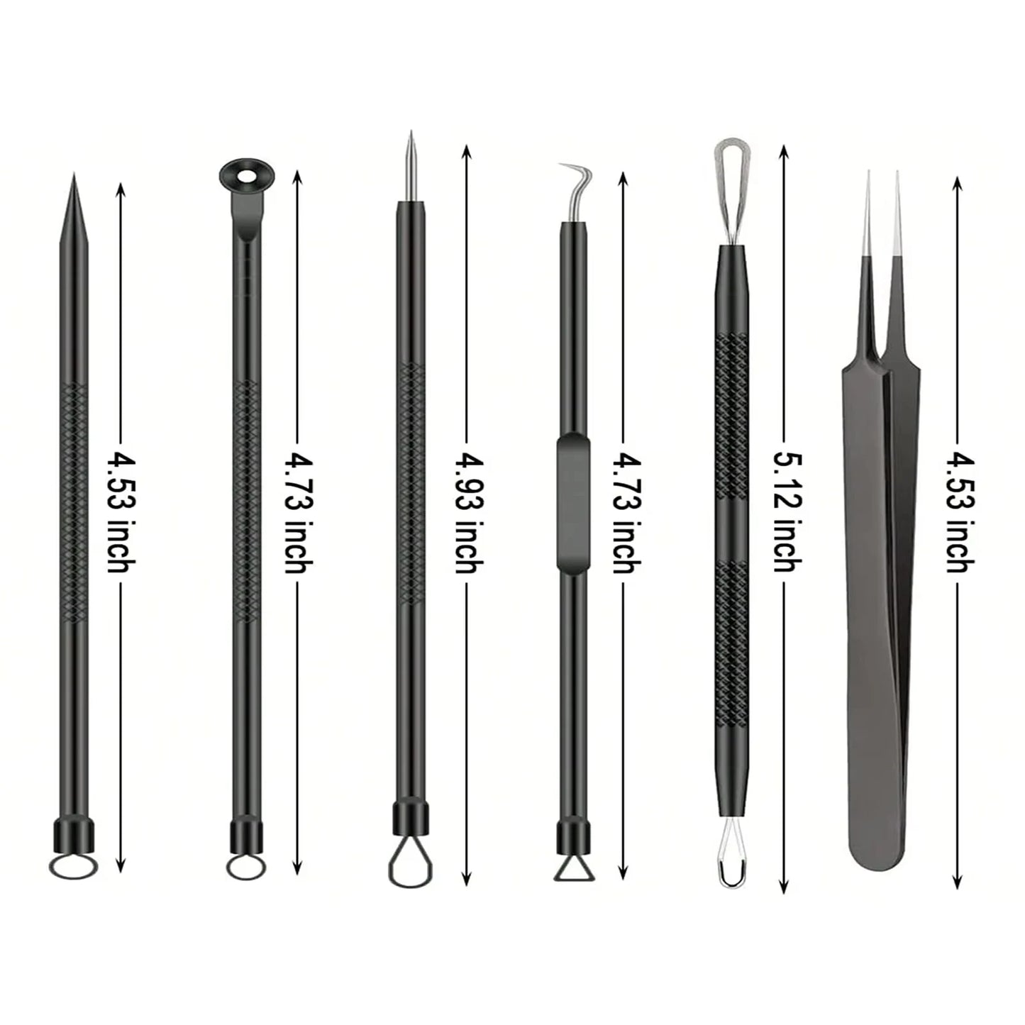 6Pcs Pimple Popper Tool Kit, Blackhead Remover Acne Needle Tools Set Removing Care Comedone Whitehead Popping Zit
