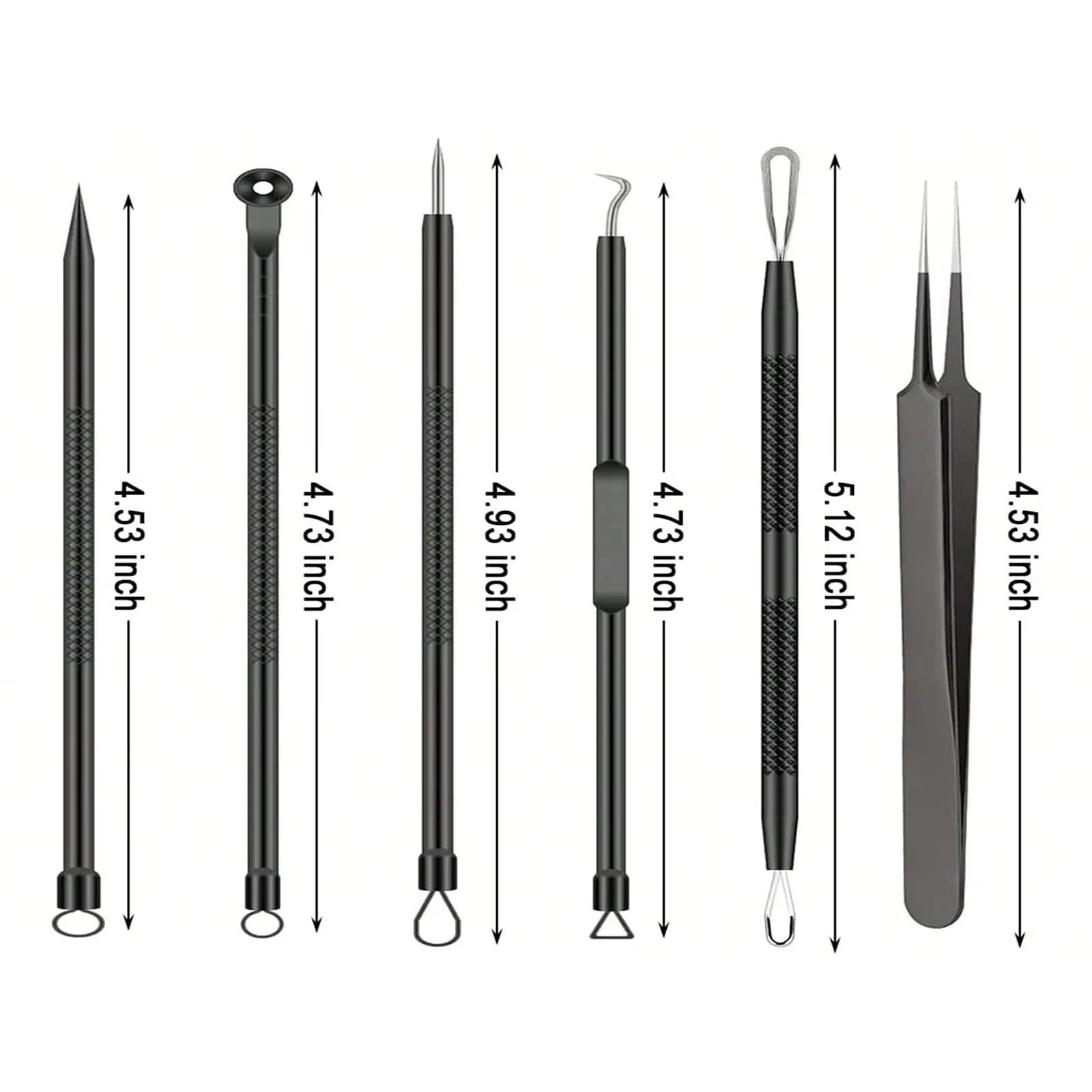 6Pcs Pimple Popper Tool Kit, Blackhead Remover Acne Needle Tools Set Removing Care Comedone Whitehead Popping Zit
