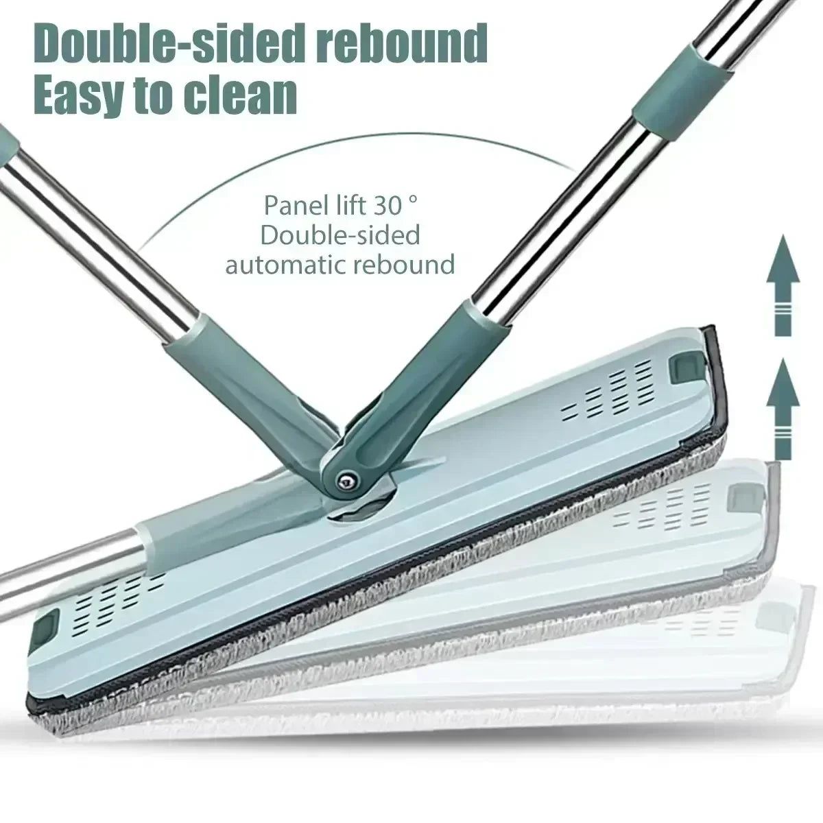Flat Squeeze Mop with Bucket,All-Purpose Floor Cleaning, Microfiber Pads, Wet or Dry,For Hardwood & Laminate Floors