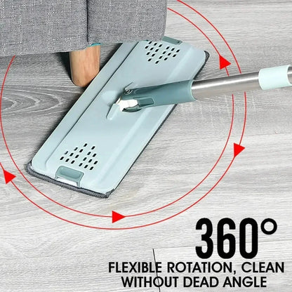 Flat Squeeze Mop with Bucket,All-Purpose Floor Cleaning, Microfiber Pads, Wet or Dry,For Hardwood & Laminate Floors
